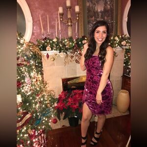 Lulu's Pink Velvet Dress